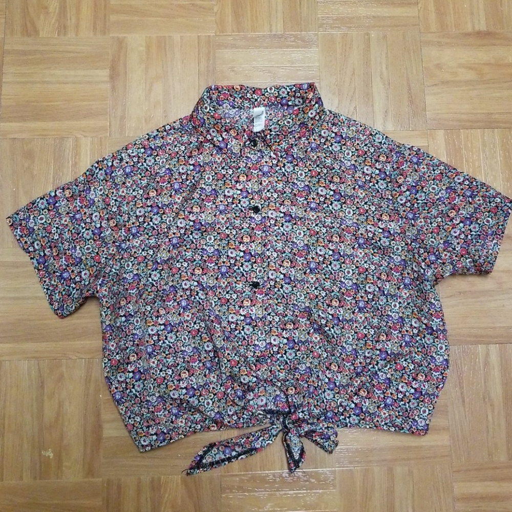 American Apperal Button Down Crop Top